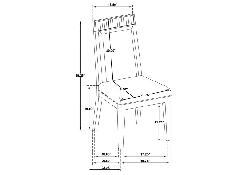 108233 Brookmead Dining Side Chair Ivory and Black (Set of 2)