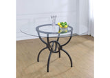 108291BG Aviano Round 48-inch Glass Top Metal Dining Table Gunmetal