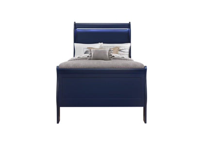 CHARLIE-BLUE-TB_W_LED CHARLIE BLUE TWIN BED WITH LED