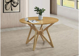108440 Elowen Round 42-inch Solid Wood Dining Table Light Walnut