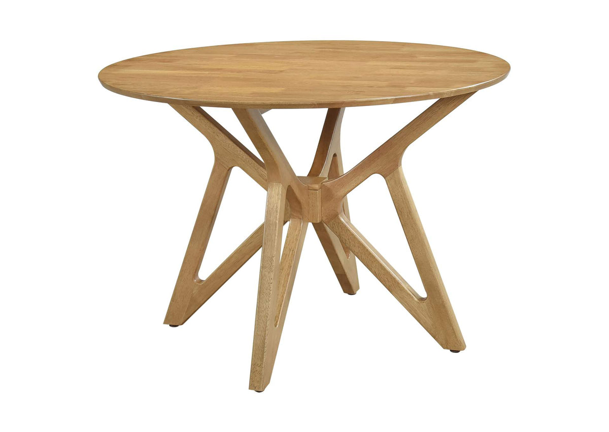 108440 Elowen Round 42-inch Solid Wood Dining Table Light Walnut