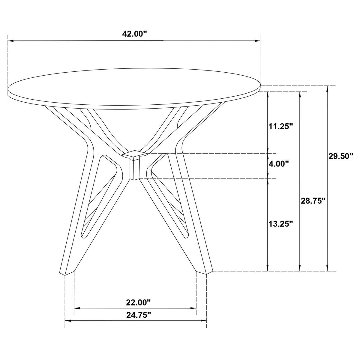 108440 Elowen Round 42-inch Solid Wood Dining Table Light Walnut