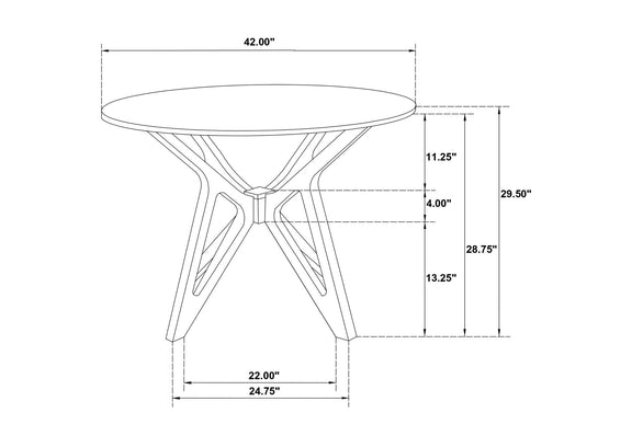108440 Elowen Round 42-inch Solid Wood Dining Table Light Walnut