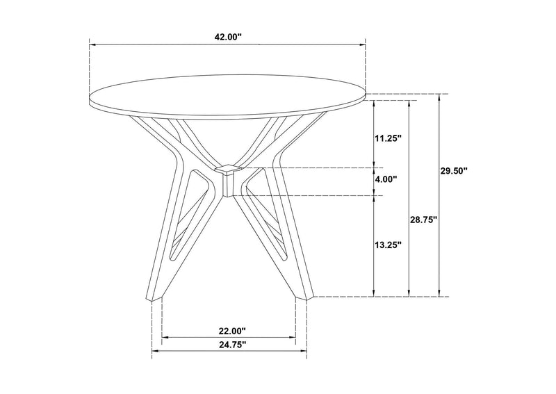 108440 Elowen Round 42-inch Solid Wood Dining Table Light Walnut