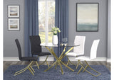 108441 Beckham Round 46-inch Glass Top Dining Table Brass