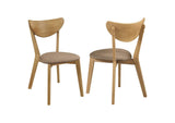 108442 Elowen Wood Dining Side Chair Light Walnut (Set of 2)