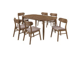 108461-S7 Dortch 7-piece Oval Solid Wood Dining Set Walnut