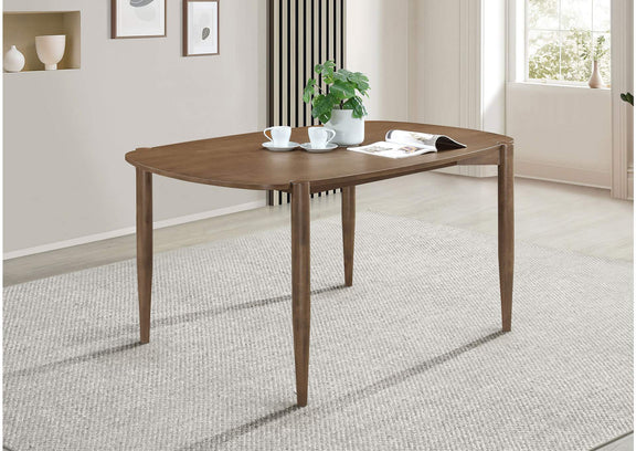 108461 Dortch Oval 63-inch Solid Wood Dining Table Walnut