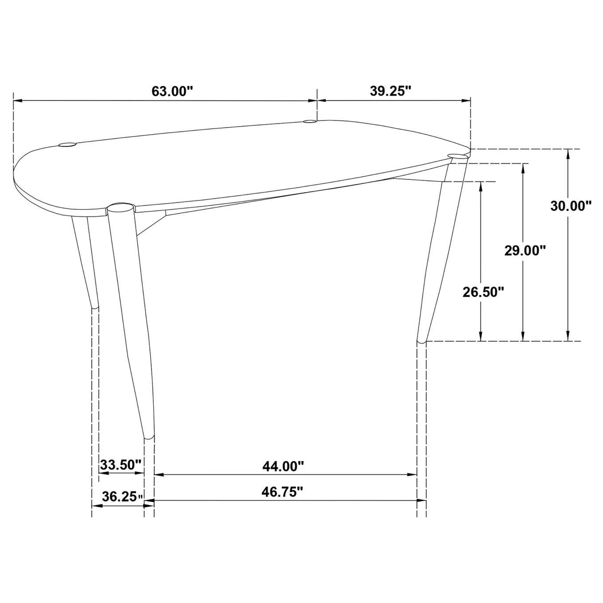 108461 Dortch Oval 63-inch Solid Wood Dining Table Walnut