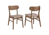108462 Dortch Dining Side Chair Walnut and Brown (Set of 2)