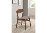 108462 Dortch Dining Side Chair Walnut and Brown (Set of 2)