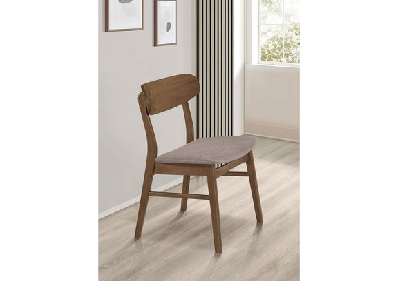 108462 Dortch Dining Side Chair Walnut and Brown (Set of 2)