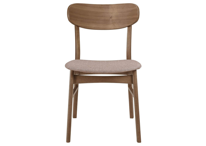 108462 Dortch Dining Side Chair Walnut and Brown (Set of 2)