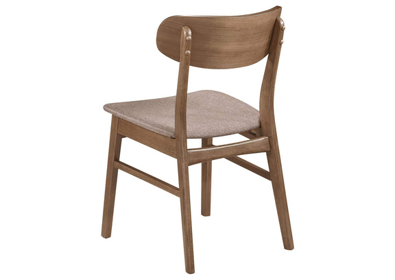 108462 Dortch Dining Side Chair Walnut and Brown (Set of 2)