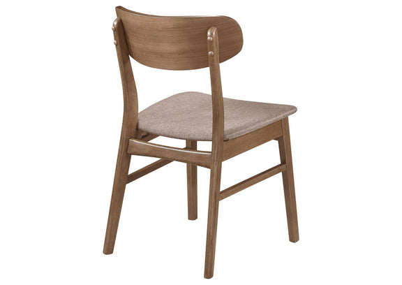 108462 Dortch Dining Side Chair Walnut and Brown (Set of 2)