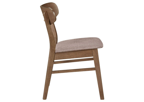 108462 Dortch Dining Side Chair Walnut and Brown (Set of 2)