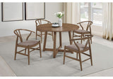 Dinah 5-piece Round Solid Wood Dining Set Walnut