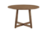 108471-S5 Dinah 5-piece Round Solid Wood Dining Set Walnut