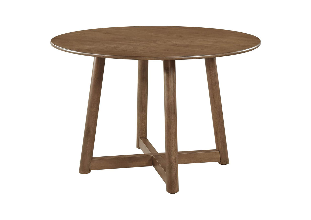 108471 Dinah Round 47-inch Solid Wood Dining Table Walnut