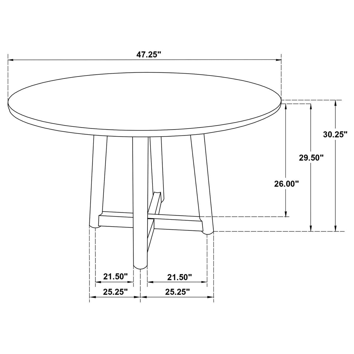 108471 Dinah Round 47-inch Solid Wood Dining Table Walnut