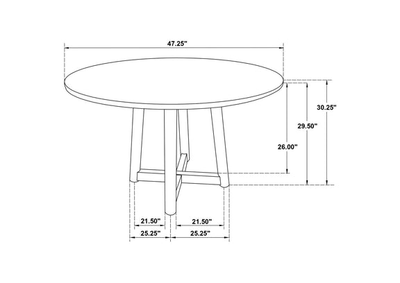 108471 Dinah Round 47-inch Solid Wood Dining Table Walnut