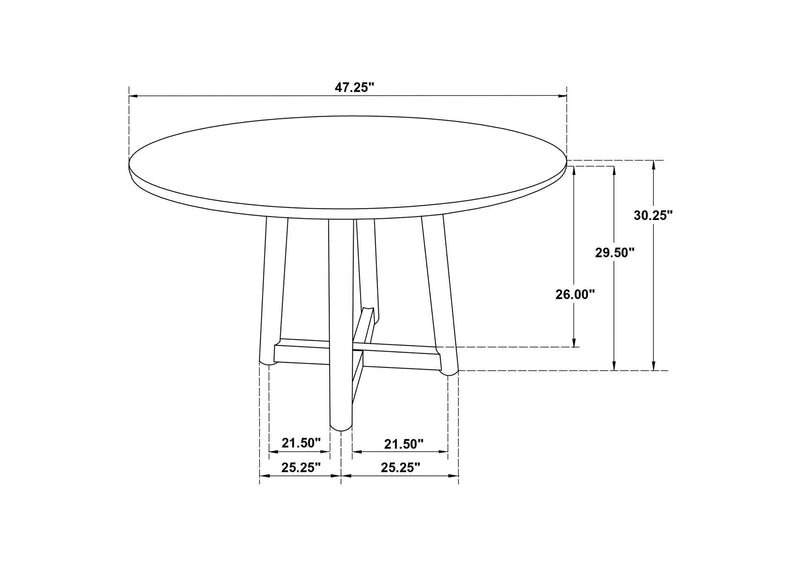 108471 Dinah Round 47-inch Solid Wood Dining Table Walnut