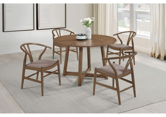 108471 Dinah Round 47-inch Solid Wood Dining Table Walnut
