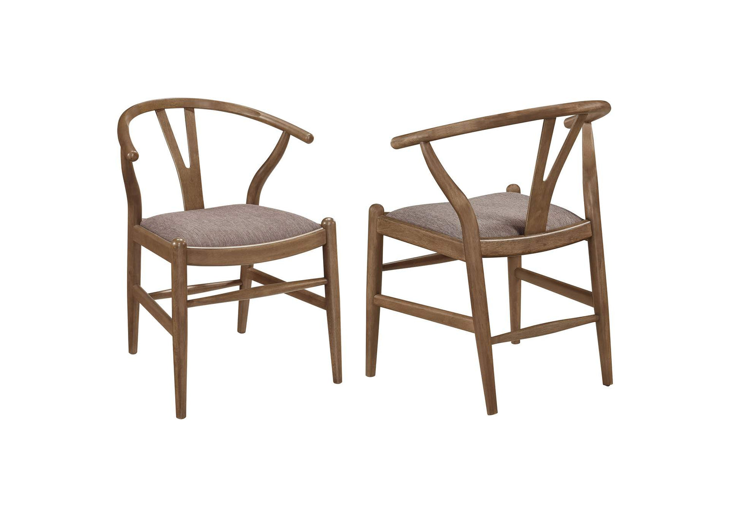 108472 Dinah Wood Wishbone Dining Side Chair Walnut (Set of 2)