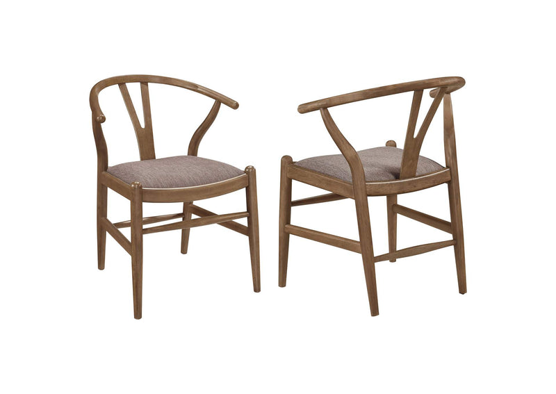 108472 Dinah Wood Wishbone Dining Side Chair Walnut (Set of 2)
