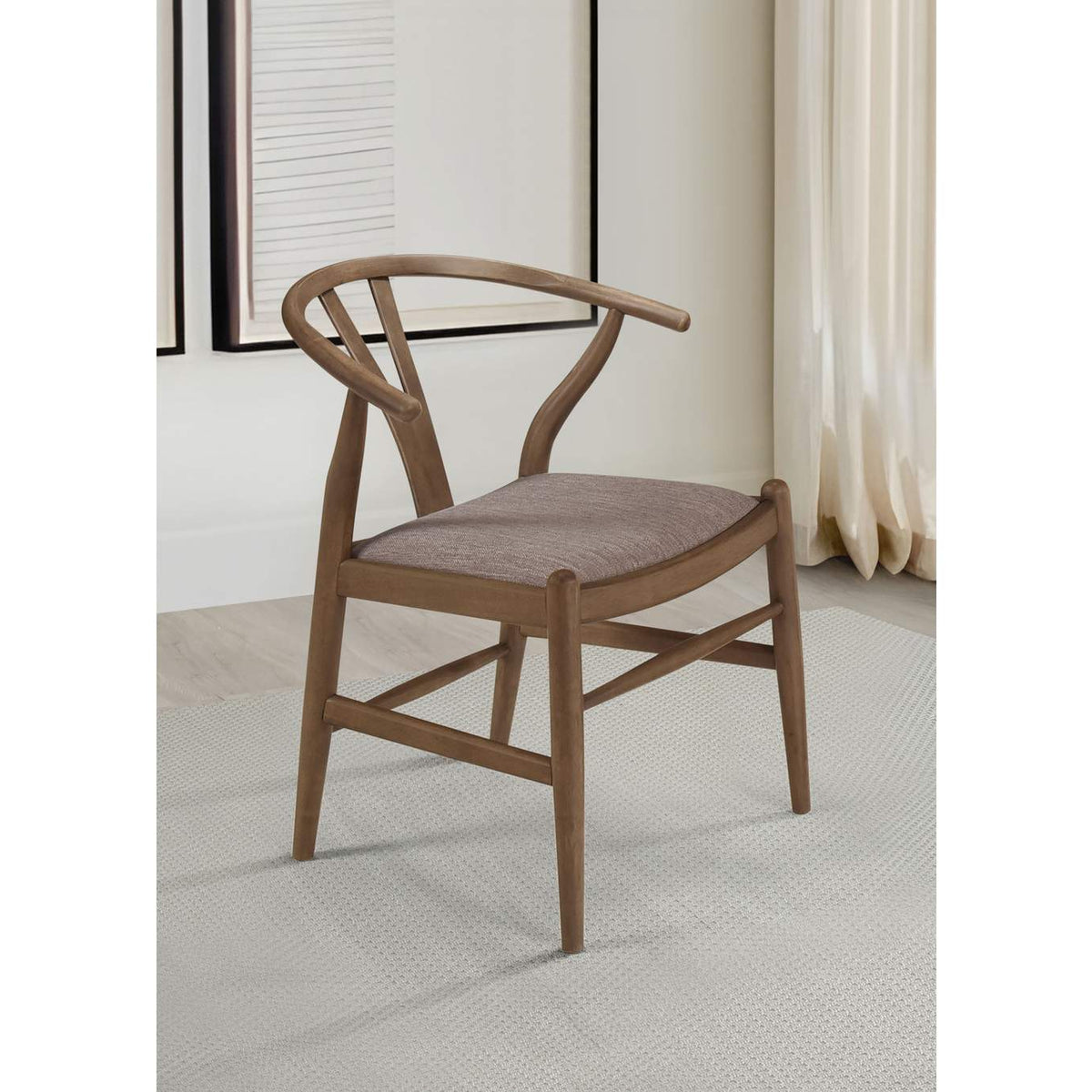 108472 Dinah Wood Wishbone Dining Side Chair Walnut (Set of 2)