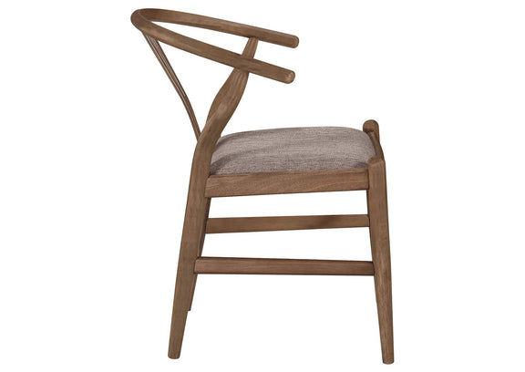 108472 Dinah Wood Wishbone Dining Side Chair Walnut (Set of 2)
