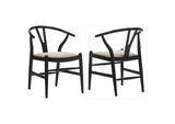 108482 Crestmont Wood Wishbone Dining Side Chair Black (Set of 2)