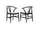 108482 Crestmont Wood Wishbone Dining Side Chair Black (Set of 2)