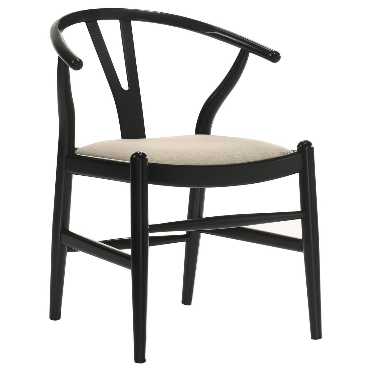 108482 Crestmont Wood Wishbone Dining Side Chair Black (Set of 2)