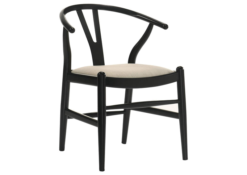 108482 Crestmont Wood Wishbone Dining Side Chair Black (Set of 2)