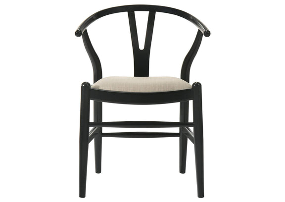 108482 Crestmont Wood Wishbone Dining Side Chair Black (Set of 2)