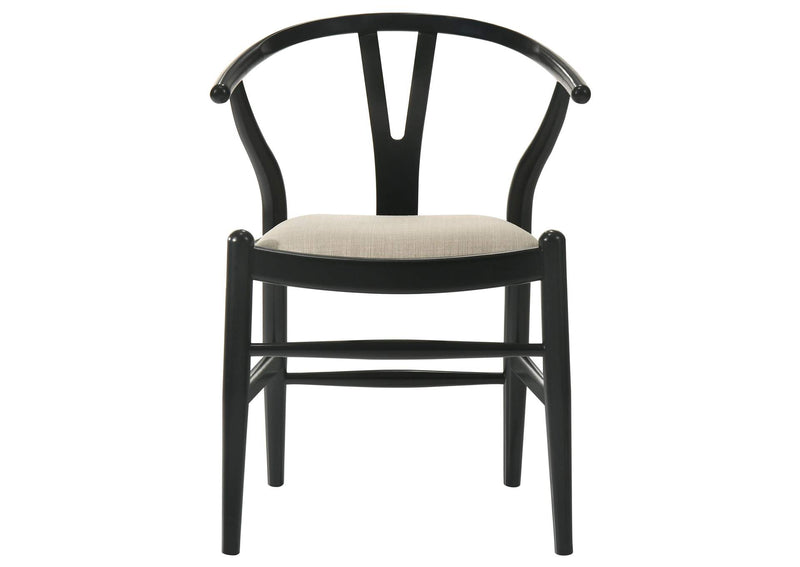108482 Crestmont Wood Wishbone Dining Side Chair Black (Set of 2)
