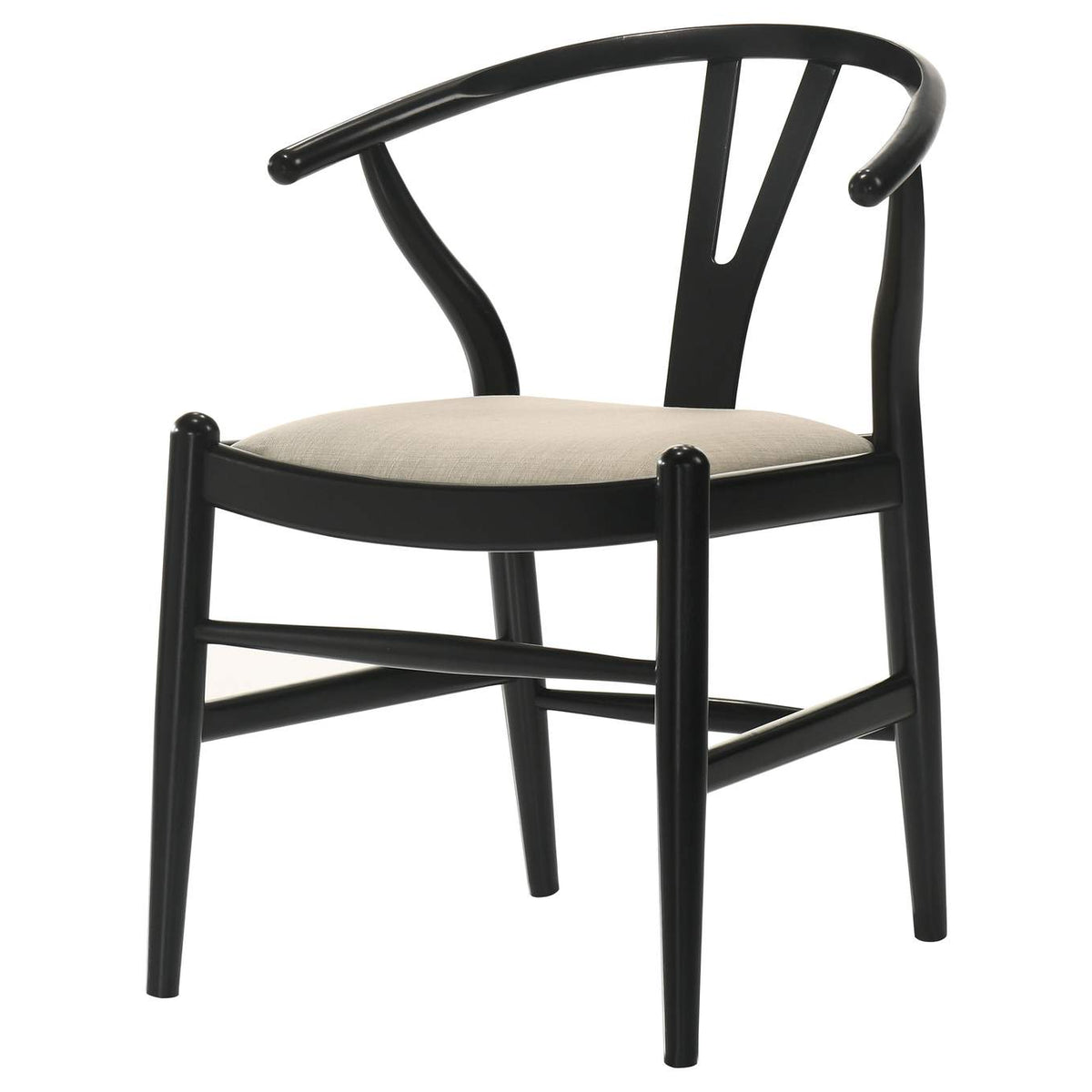 108482 Crestmont Wood Wishbone Dining Side Chair Black (Set of 2)