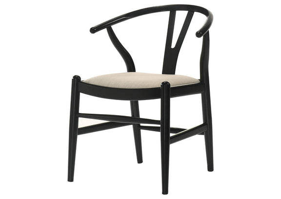 108482 Crestmont Wood Wishbone Dining Side Chair Black (Set of 2)