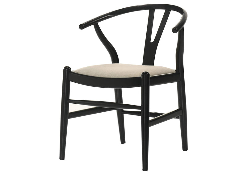 108482 Crestmont Wood Wishbone Dining Side Chair Black (Set of 2)