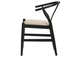 108482 Crestmont Wood Wishbone Dining Side Chair Black (Set of 2)