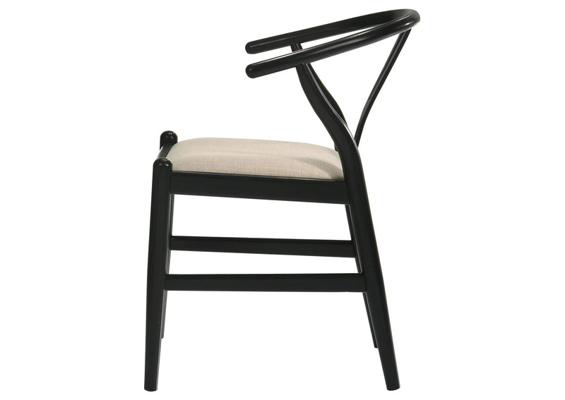 108482 Crestmont Wood Wishbone Dining Side Chair Black (Set of 2)