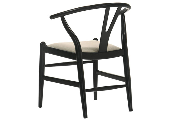 108482 Crestmont Wood Wishbone Dining Side Chair Black (Set of 2)