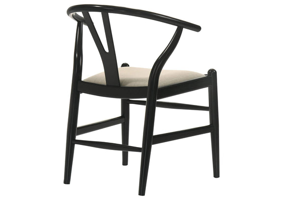 108482 Crestmont Wood Wishbone Dining Side Chair Black (Set of 2)