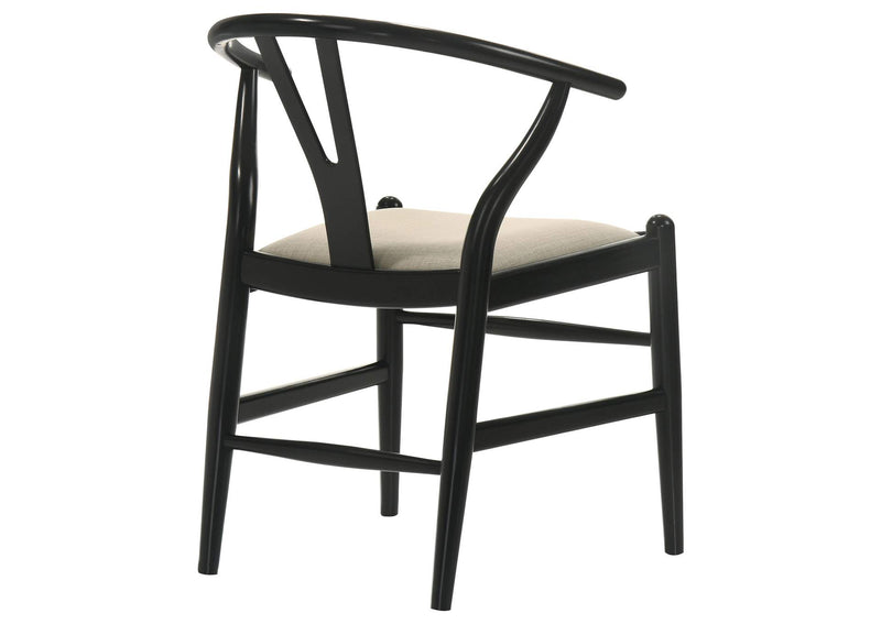 108482 Crestmont Wood Wishbone Dining Side Chair Black (Set of 2)