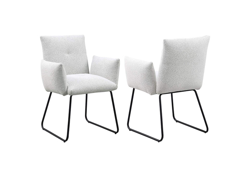 108492 Ackland Upholstered Dining Arm Chair Light Grey (Set of 2)