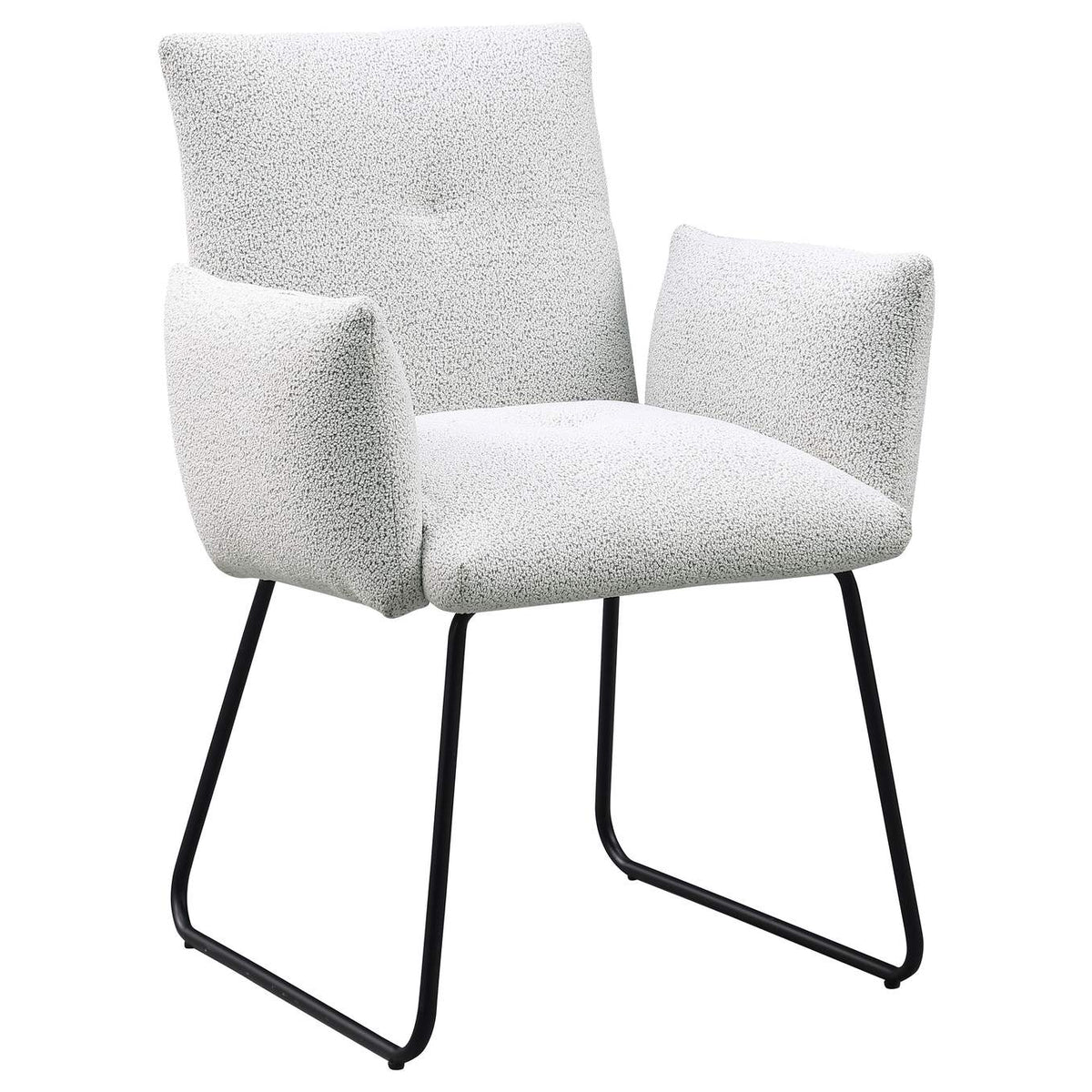 108492 Ackland Upholstered Dining Arm Chair Light Grey (Set of 2)