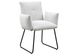 108492 Ackland Upholstered Dining Arm Chair Light Grey (Set of 2)