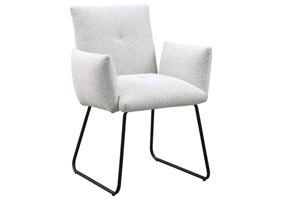 108492 Ackland Upholstered Dining Arm Chair Light Grey (Set of 2)