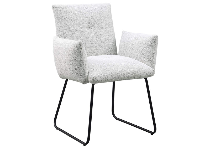 108492 Ackland Upholstered Dining Arm Chair Light Grey (Set of 2)